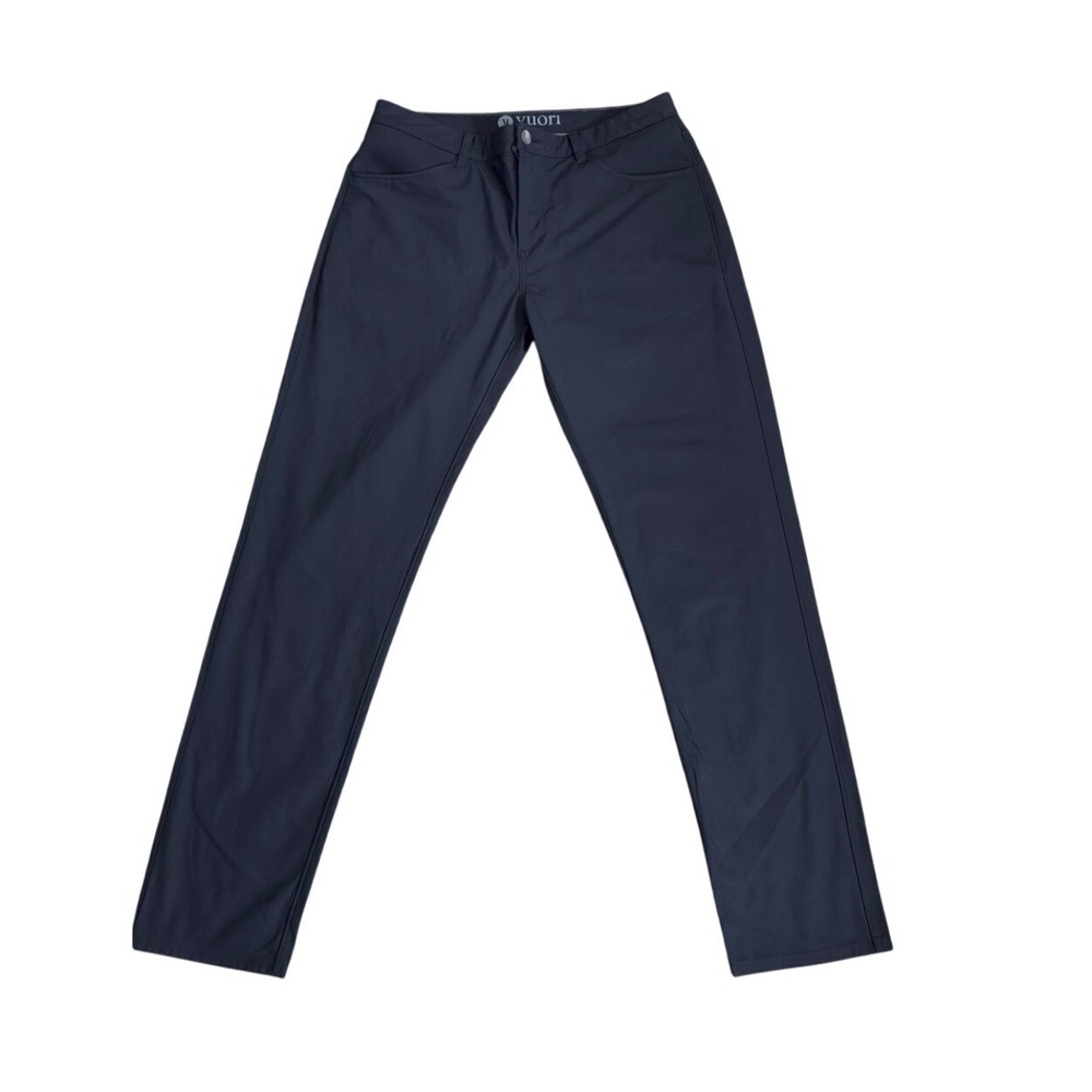 Vuori Meta Pant Mens 33 Black Performance Stretch Chino V430 Slim Straight FF08